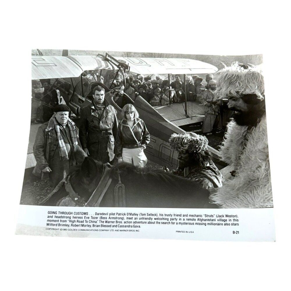 Original 1979 "High Road To China" Photo Print With Tom Selleck & Cast Vintage